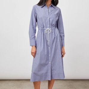 Rails Shivonne Dress Duke Stripe Cotton Poplin Size XL Button